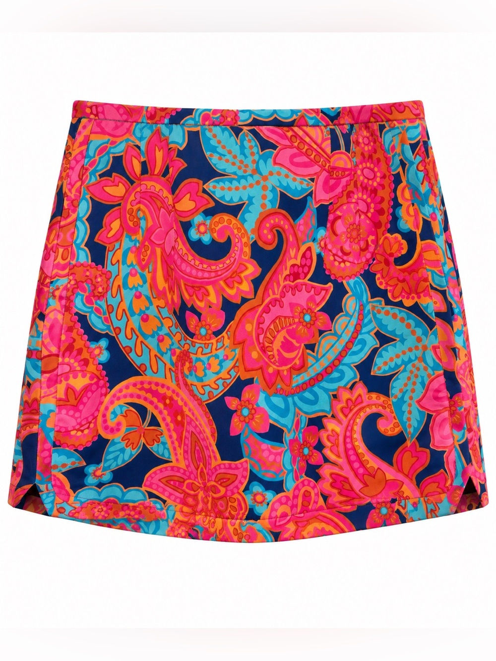 Zara Paisley Pattern Red Turquoise Skirt size Medium